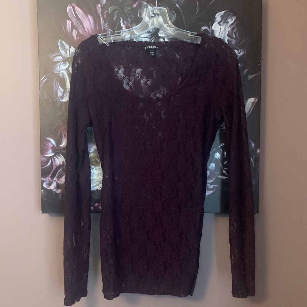 Express Purple Lace Top
